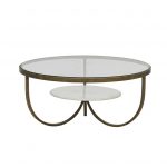 Amelie Curve Coffee Table-Brass/White