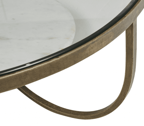 Amelie Curve Coffee Table-Brass/White - Image 2