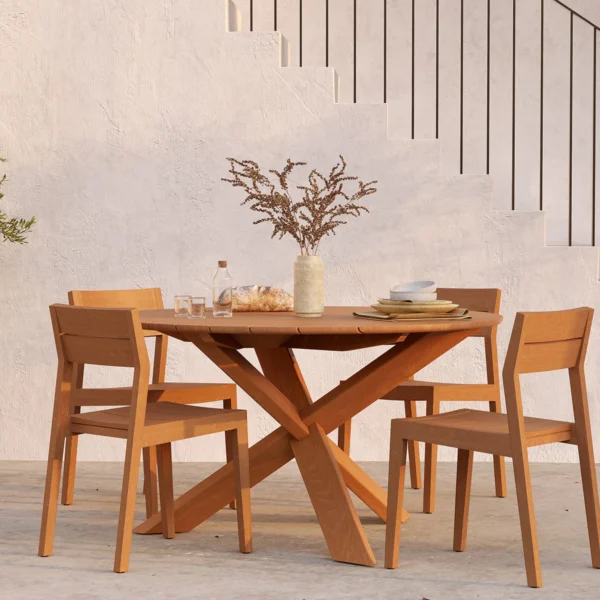 Ethnicraft Teak Circle Outdoor Table - Image 2