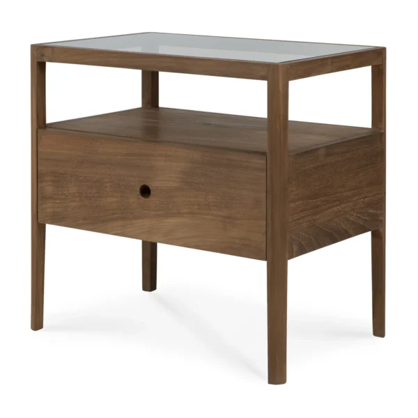 Teak Spindle bedside - 1 drawer - Image 4