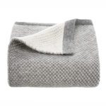 Tuwi Inti Knitted Baby Blanket in Soft Grey and Cream