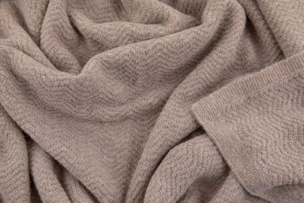 Wave Knitted Baby Blanket in Taupe - Image 3