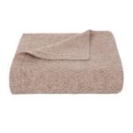 Wave Knitted Baby Blanket in Taupe