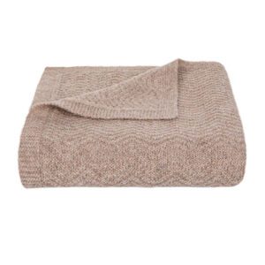 Wave Knitted Baby Blanket in Taupe