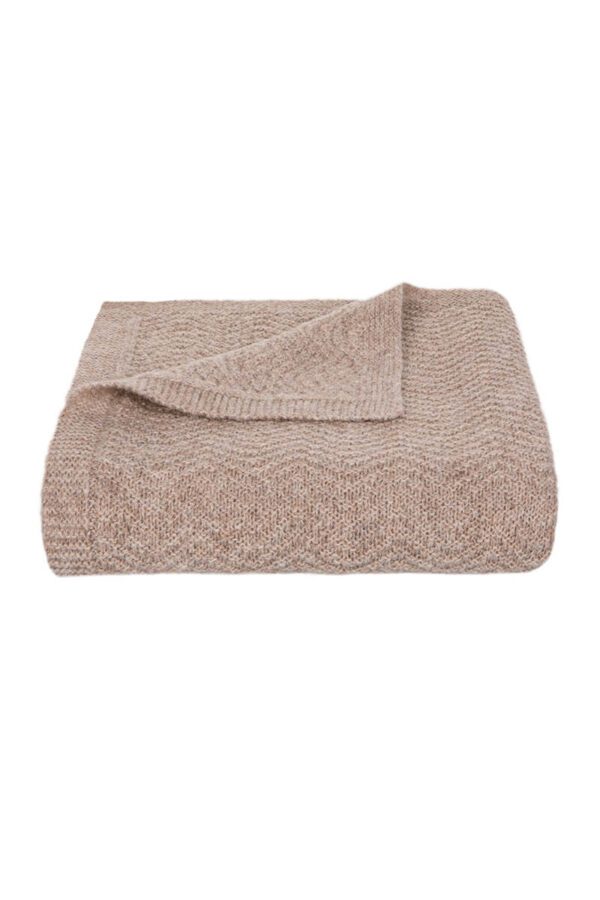Wave Knitted Baby Blanket in Taupe
