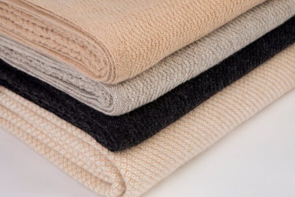 Wave Knitted Throw in Charcoal - Image 3