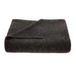 Wave Knitted Throw in Charcoal