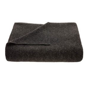 Wave Knitted Throw in Charcoal