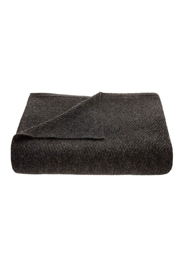 Wave Knitted Throw in Charcoal