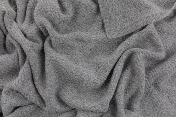 Wave Knitted Throw in Grey - Image 3
