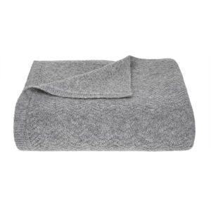 Wave Knitted Throw in Grey