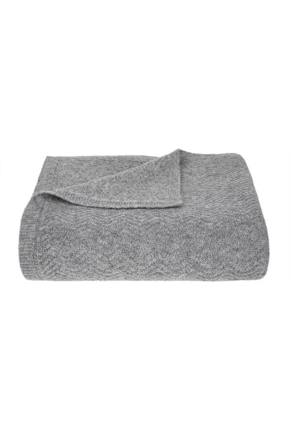 Wave Knitted Throw in Grey